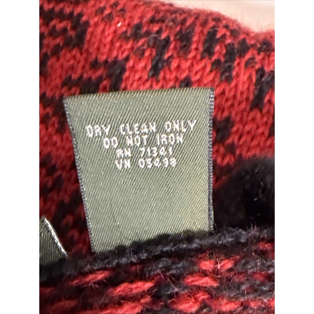 LL Bean Nordic Cardigan Merino Wool Small Red Button Fair Isle   C-44" Med L - Picture 8 of 9